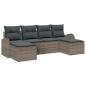 Preview: 6-teiliges Garten Sofa Set mit Kissen Grau Poly Rattan