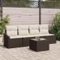 Preview: ARDEBO.de - 5-teilige Garten Sofa Set mit Kissen Braun Poly Rattan