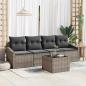 Preview: ARDEBO.de - 5-teiliges Garten Sofa Set mit Kissen Grau Poly Rattan