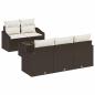 Preview: ARDEBO.de - 6-teiliges Garten Sofa Set mit Kissen Braun Poly Rattan