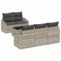 Preview: 6-Teiliges Garten Sofa Set mit Kissen Hellgraues Rattan