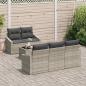 Preview: 6-Teiliges Garten Sofa Set mit Kissen Hellgraues Rattan