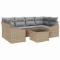 Preview: 7-teiliges Garten Sofa Set mit Kissen Beige Poly Rattan