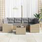 Preview: 7-teiliges Garten Sofa Set mit Kissen Beige Poly Rattan