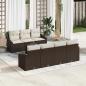 Preview: ARDEBO.de - Sofa Set mit Kissen 8 pcs Braun und Creme Poly-Rattan