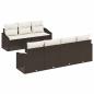 Preview: Sofa Set mit Kissen 8 pcs Braun und Creme Poly-Rattan