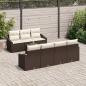 Preview: Sofa Set mit Kissen 8 pcs Braun und Creme Poly-Rattan