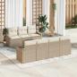 Preview: ARDEBO.de - 8-teiliges Garten-Sofa-Set mit Kissen in Beige Poly-Rattan