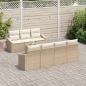 Preview: 8-teiliges Garten-Sofa-Set mit Kissen in Beige Poly-Rattan