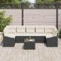 Preview: 8-teiliges Garten Sofa Set mit Kissen Schwarz Poly Rattan