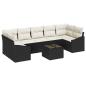 Preview: 8-teiliges Garten Sofa Set mit Kissen Schwarz Poly Rattan