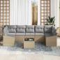 Preview: 8-teiliges Garten Sofa Set mit Kissen Beige Poly Rattan