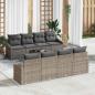 Preview: ARDEBO.de - 9-teiliges Garten Sofa Set mit Kissen Grau Poly Rattan