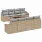 Preview: Sofa Set mit Kissen 9 pcs Beige und Hellgrau Poly Rattan