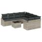 Preview: 9-teiliges Garten-Sofa-Set mit Kissen Hellgraues Poly-Rattan