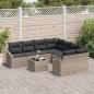 Preview: 9-teiliges Garten-Sofa-Set mit Kissen Hellgraues Poly-Rattan