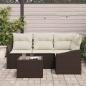 Preview: 4-teiliges Garten Sofa Set mit Kissen Grau Poly Rattan
