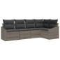 Preview: 5-teiliges Garten Sofa Set mit Kissen Grau Poly Rattan