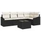 Preview: 5-teiliges Garten Sofa Set mit Kissen Braun Poly Rattan