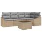 Preview: 6-teiliges Garten-Sofa-Set mit Kissen Schwarz Poly-Rattan