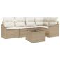 Preview: 6-teiliges Garten Sofa Set mit Kissen Braunes Poly Rattan