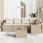 Preview: 6-teiliges Garten Sofa Set mit Kissen Braunes Poly Rattan