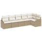 Preview: 6-teiliges Garten Sofa Set mit Kissen Beige Poly Rattan