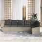 Preview: 6-teiliges Garten Sofa Set mit Kissen Lichtgrau Poly Rattan
