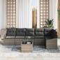 Preview: 6-teiliges Garten-Sofa-Set mit Kissen Schwarzes Poly-Rattan
