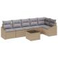 Preview: 7-teiliges Garten Sofa Set mit Kissen Schwarz Poly Rattan