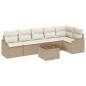 Preview: 7-teiliges Garten-Sofa-Set mit Kissen Braun Poly Rattan