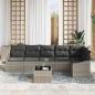 Preview: Sofa Set mit Kissen 7 pcs Hellgrau Poly Rattan