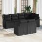 Preview: ARDEBO.de - 7-teiliges Garten-Sofa-Set mit Kissen Schwarz Poly Rattan