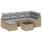 Preview: 7-teiliges Garten-Sofa-Set mit Kissen Schwarz Poly Rattan