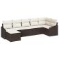 Preview: 7-teiliges Garten Sofa Set mit Kissen Braun Poly Rattan