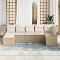 Preview: 7-teiliges Garten-Sofa-Set mit Kissen Beige Poly-Rattan
