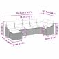 Preview: 7-teiliges Garten Sofa Set mit Kissen in Hellgrau Poly Rattan