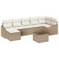 Preview: 8-teiliges Garten-Sofa-Set mit Kissen Braun Poly-Rattan