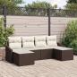 Preview: ARDEBO.de - 6-teiliges Garten Sofa Set mit Kissen Braun Poly Rattan
