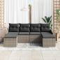 Preview: 6-teiliges Garten Sofa Set mit Kissen Grau Poly Rattan