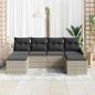 Preview: Sofa Set mit Kissen 6 pcs Hellgrau Poly-Rattan