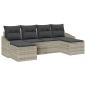 Preview: Sofa Set mit Kissen 6 pcs Hellgrau Poly-Rattan