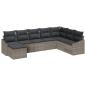 Preview: 8-teiliges Garten Sofa Set mit Kissen Grau Poly Rattan