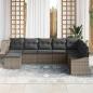 Preview: 8-teiliges Garten Sofa Set mit Kissen Grau Poly Rattan