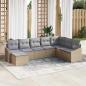 Preview: ARDEBO.de - 8-teiliges Garten-Sofa-Set mit Kissen Beige Poly Rattan