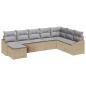 Preview: 8-teiliges Garten-Sofa-Set mit Kissen Beige Poly Rattan