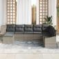 Preview: 8-teiliges Garten-Sofaset mit Kissen Hellegrau Polyrattan