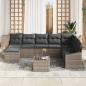 Preview: 8-teiliges Garten Sofaset mit Kissen Schwarz Poly Rattan