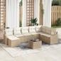 Preview: ARDEBO.de - 9-teiliges Garten Sofa Set mit Kissen Braun Poly Rattan