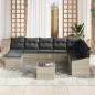 Preview: Sofa Set mit Kissen 9 pcs Hellgrau Poly-Rattan